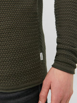 Jack & Jones Olive Green Knit Crew Neck Pullover