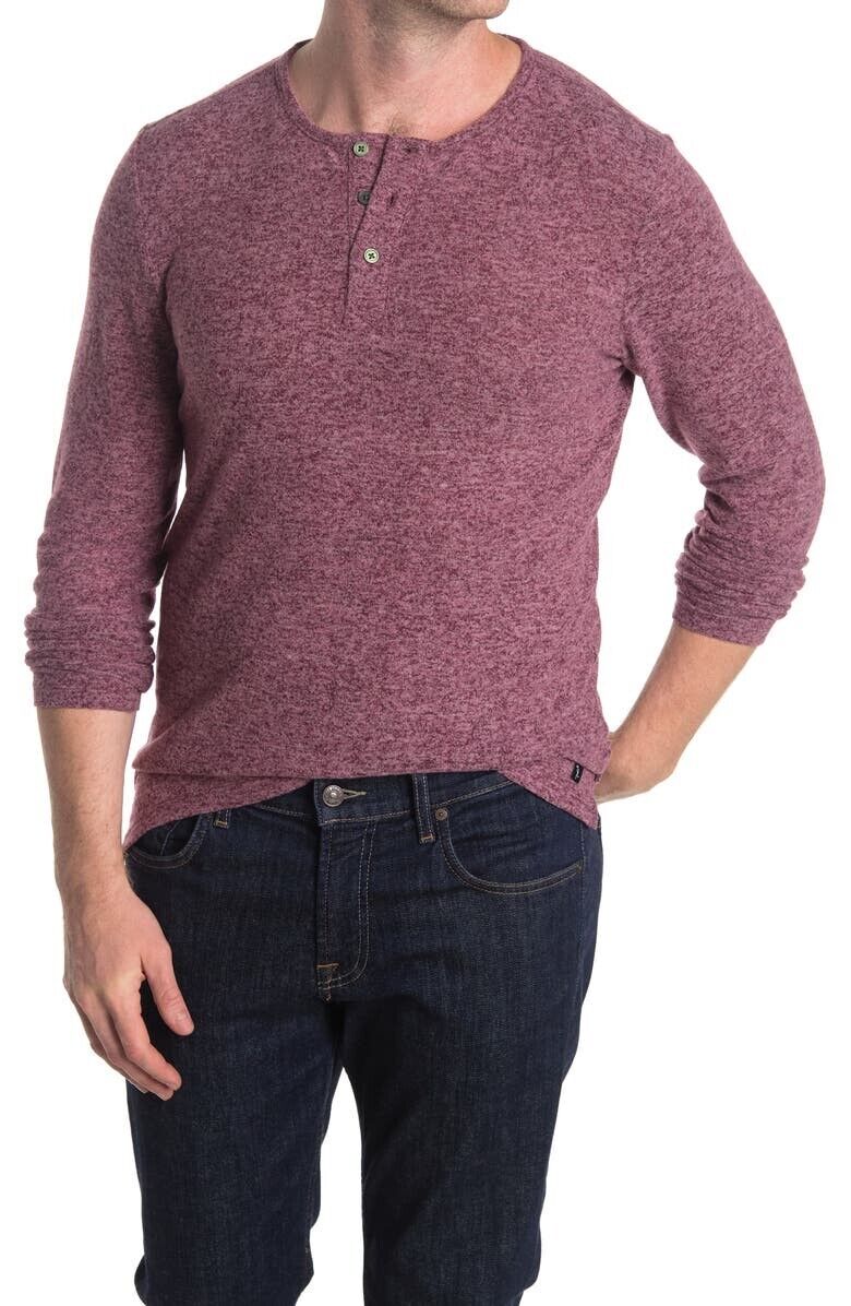 Wholesale,Civil Society, Civil Society Hthr Burgundy Brushed Henley, Red, Medium-41-TagM