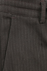 Jakamen Brown Pinstripe Drawstring Flannel Pant