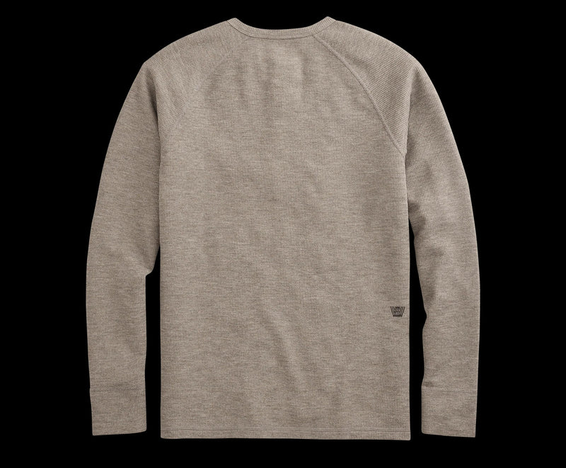 Mack Weldon Heather Walnut Waffle Long Sleeve Henley