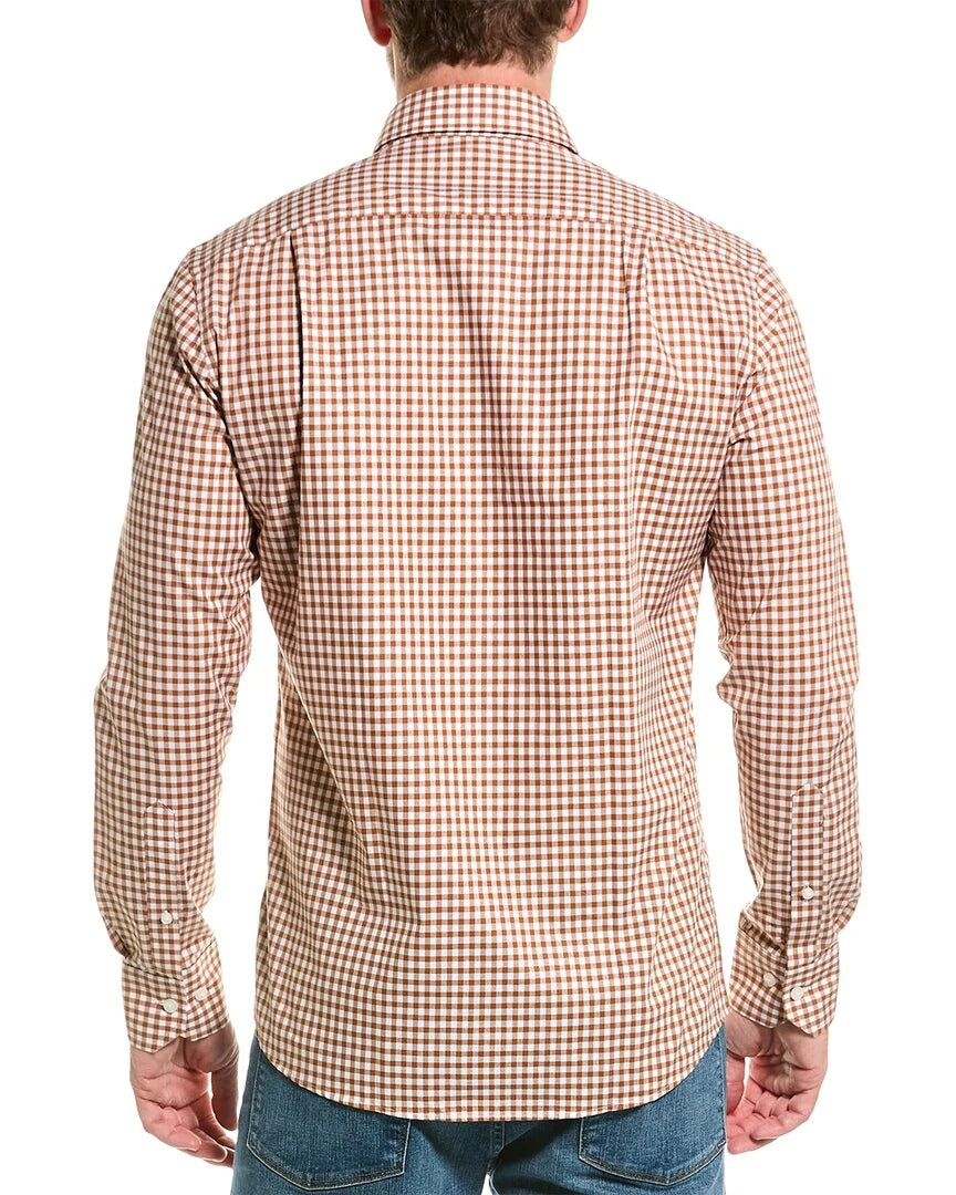 Other,Scott Barber, Scott Barber Brown/White Woven Shirt, Brown, Medium-43-TagM