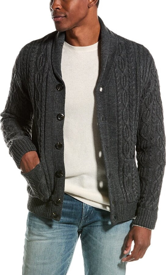 American Stitch Grey Casual Knit Cardigan with Elbow Patch