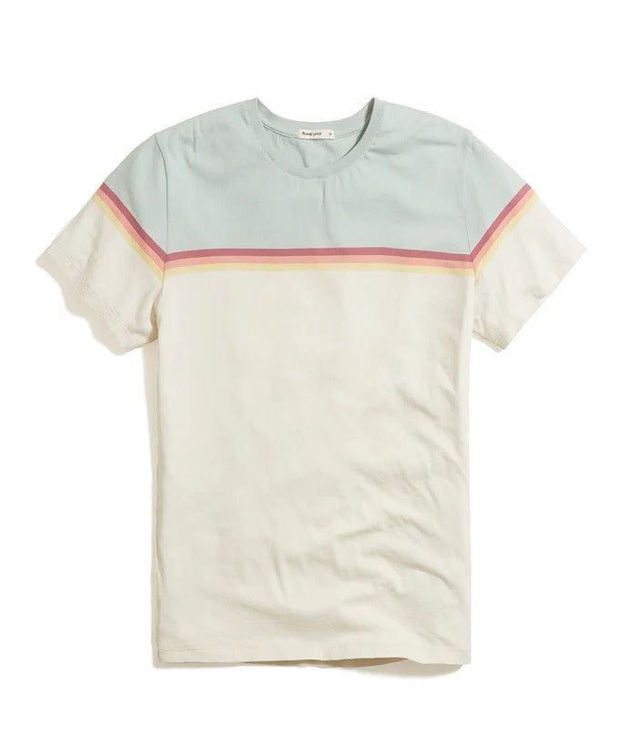 Wholesale,Marine Layer, Marine Layer Stripe Green/Antique White Crewneck Tee, Green, Extra Extra Large-51-TagXXL