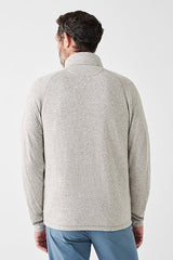 Faherty Grey Long Sleeve Qtr Zip Pullover