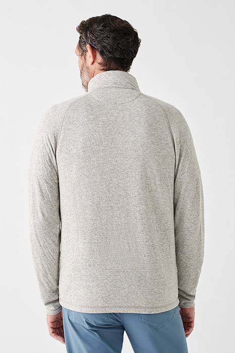 Faherty Grey Long Sleeve Qtr Zip Pullover