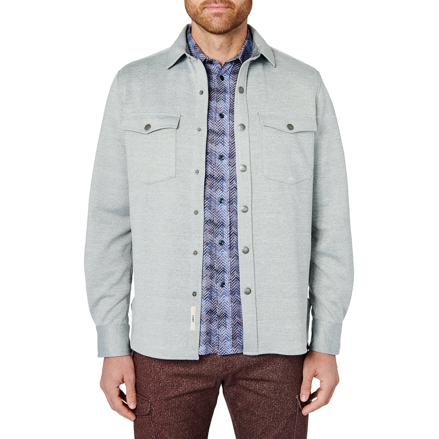 Faire,Brooklyn Brigade, Brooklyn Brigade Light Grey Knit Shacket, Grey, Extra Large-52-TagXLLarge-46-TagLMedium-46-TagM