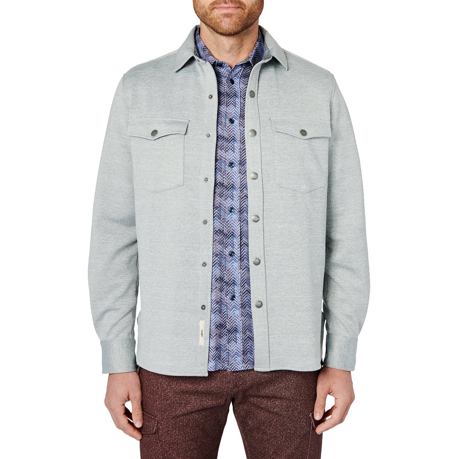 Faire,Brooklyn Brigade, Brooklyn Brigade Light Grey Knit Shacket, Grey, Large-46-TagL