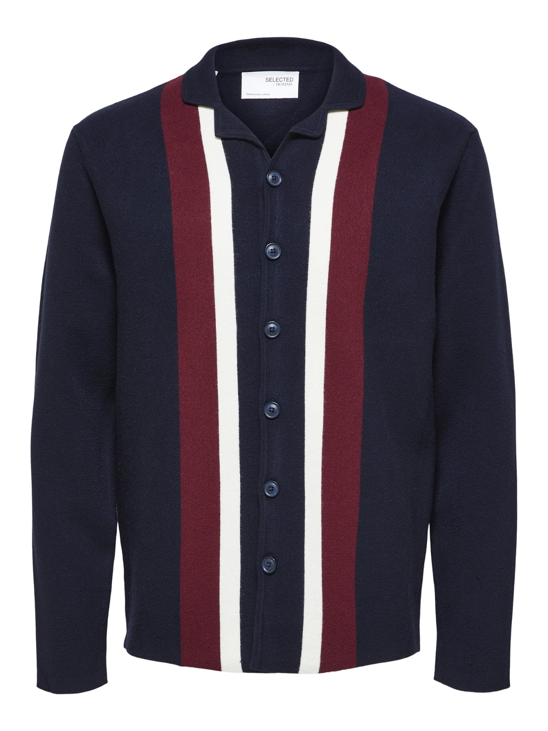 Wholesale,Selected Homme, Selected Homme Stripe Sweater Cardigan, Blue, Medium-40-TagM