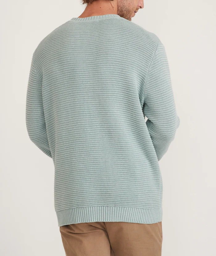 Wholesale,Marine Layer, Marine Layer Light Blue Garment Dye Cotton Crewneck Sweater, Blue, Large-46-TagL