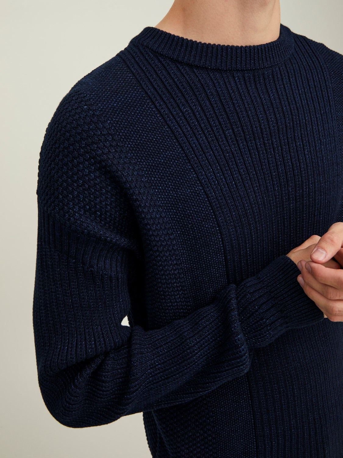 Wholesale,Jack & Jones, Jack & Jones Indigo Blue Knit Crew Neck Sweater, Blue, Extra Large-46-TagXL