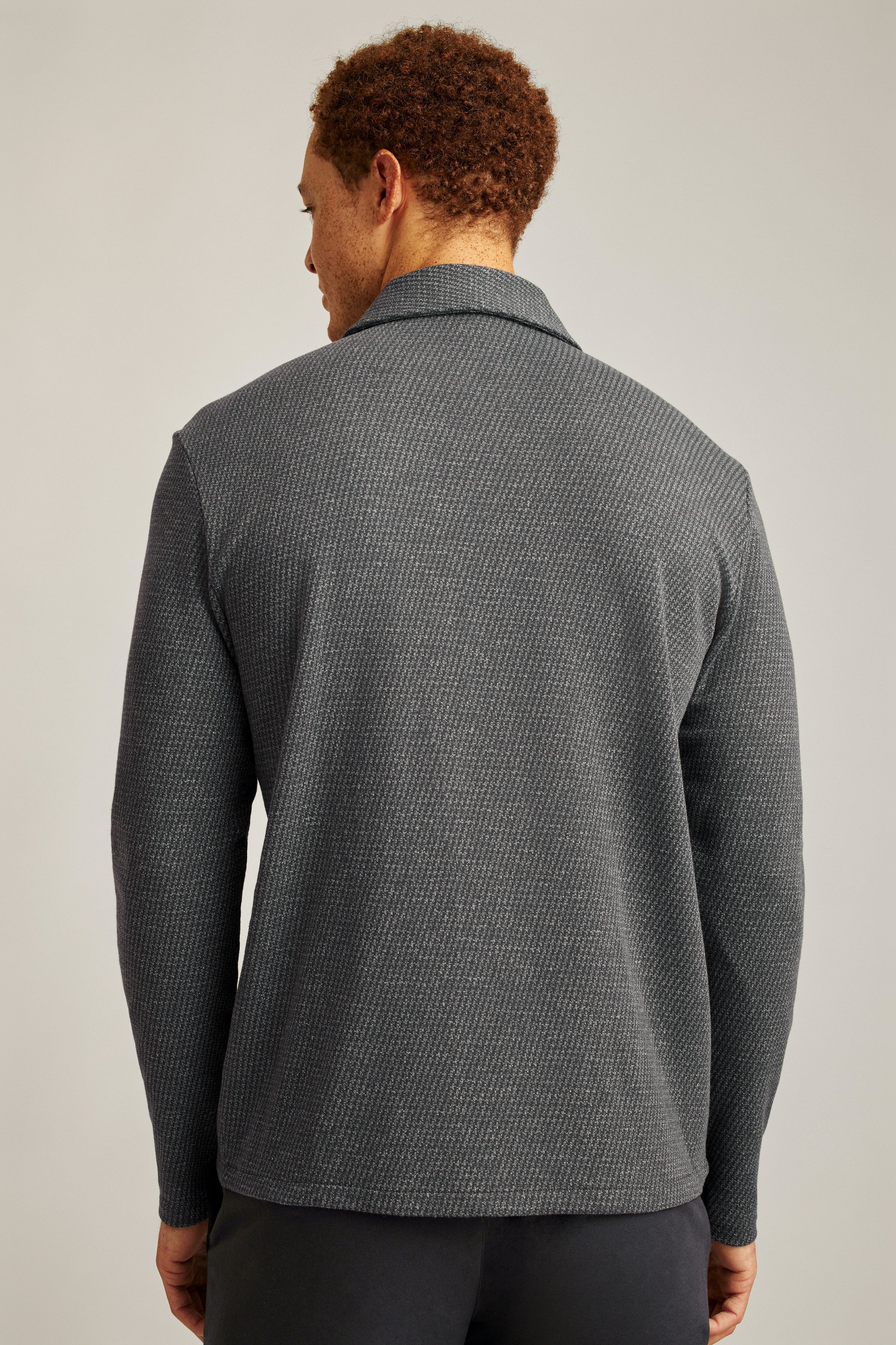 Wholesale,Bonobos, Bonobos Ash Puppytooth Luxe Long Sleeve Polo, Grey, Medium-41-TagM