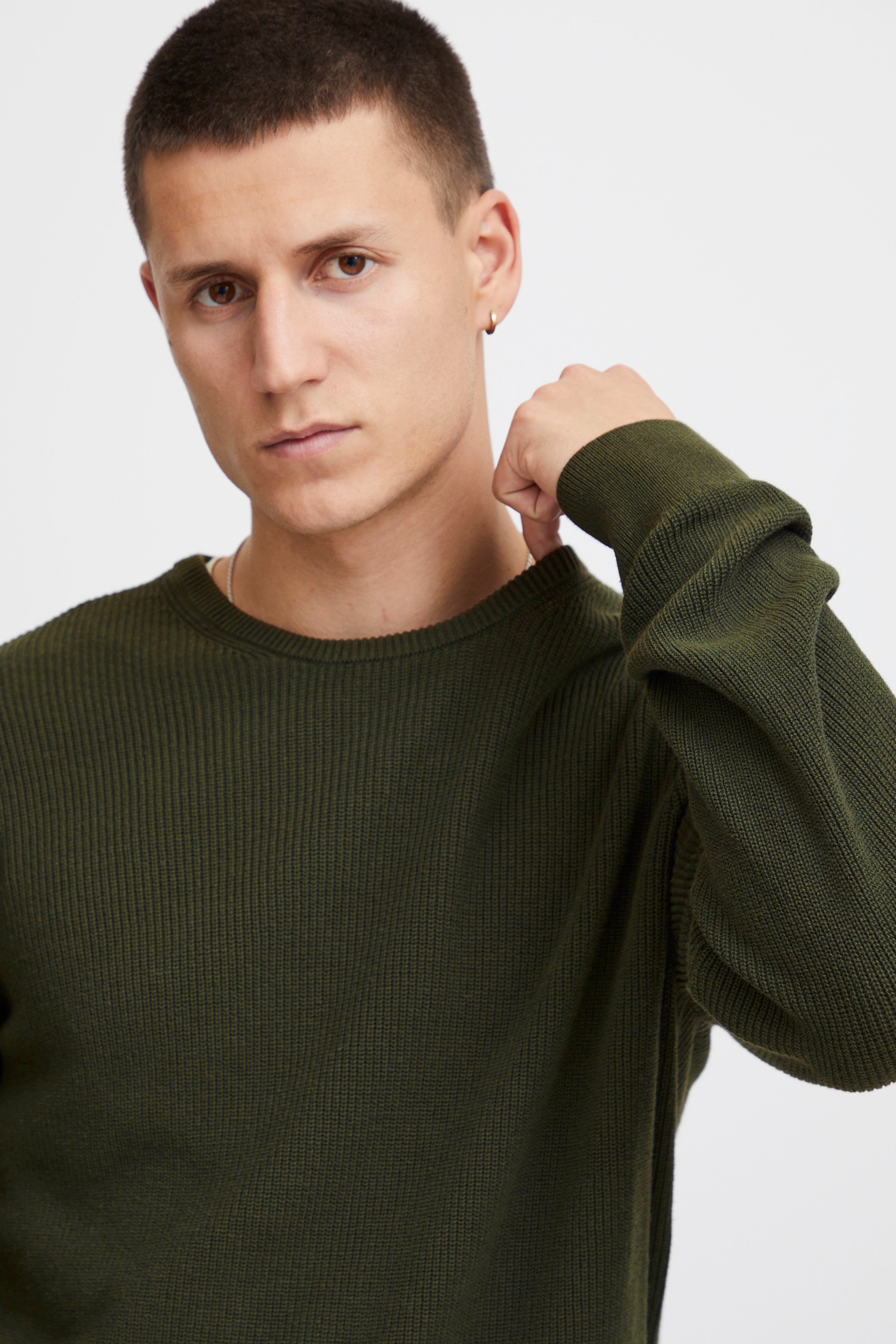 Other,Blend, Blend Dark Green Codford Knit Crewneck Sweater, Green, Small-38-TagS