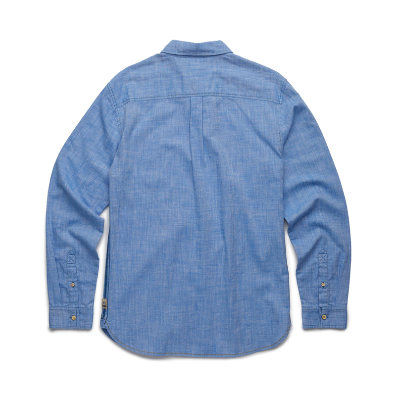 Surfside Supply Blue Airy Cotton Button Up Shirt With Front Chest Pocket