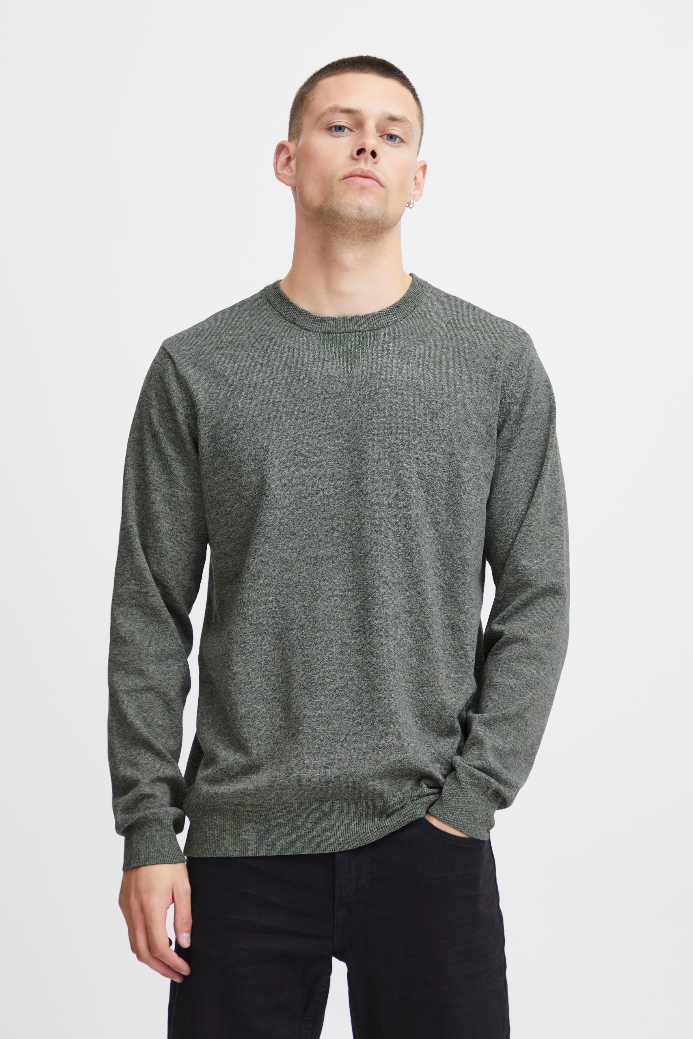 Other,Blend, Blend Dark Green Knit Relaxed Crewneck Sweater, Green, Extra Large-46-TagXL