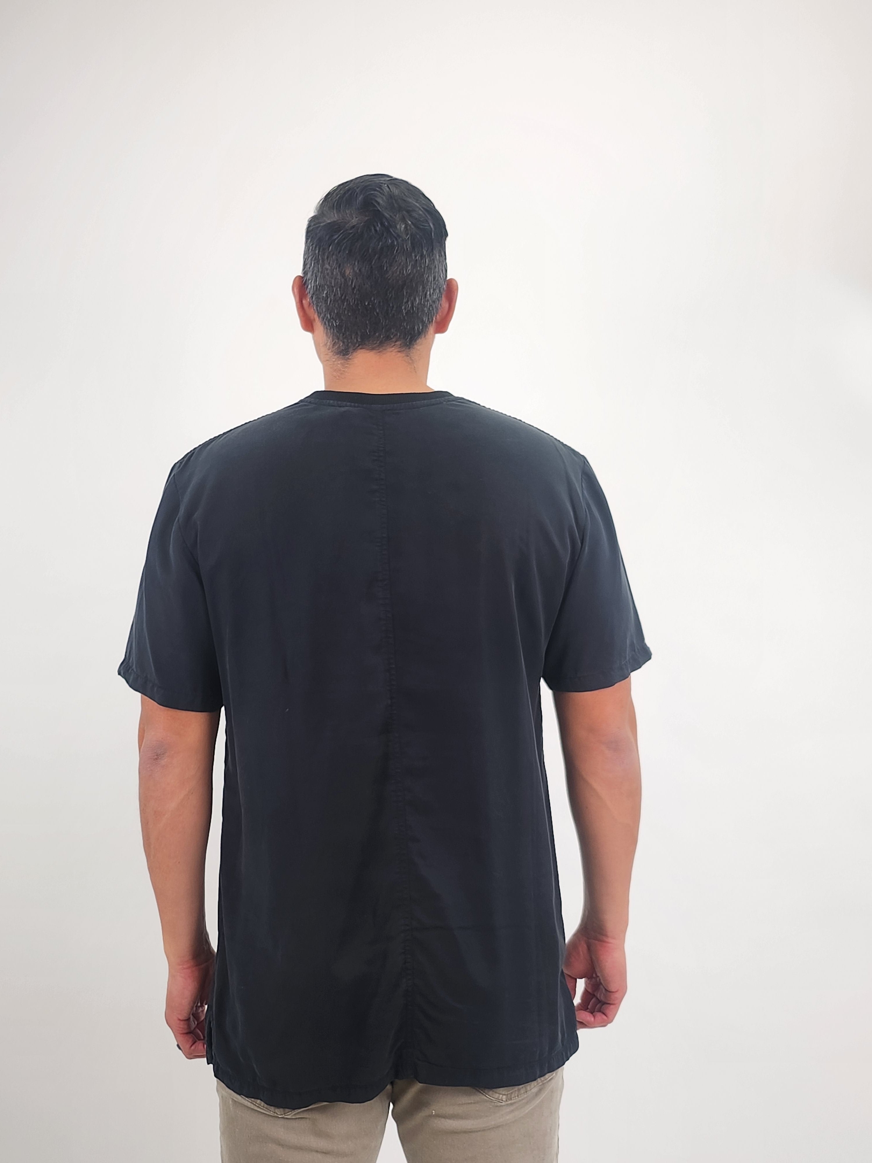 Wholesale,Reesedeluca, Reese De Luca Black T-Shirt with Chest Pocket, Black, Medium-44-TagM