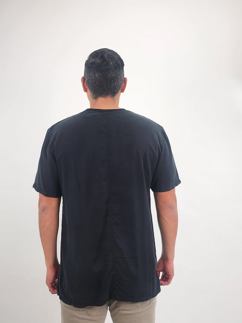 Reese De Luca Black T-Shirt with Chest Pocket