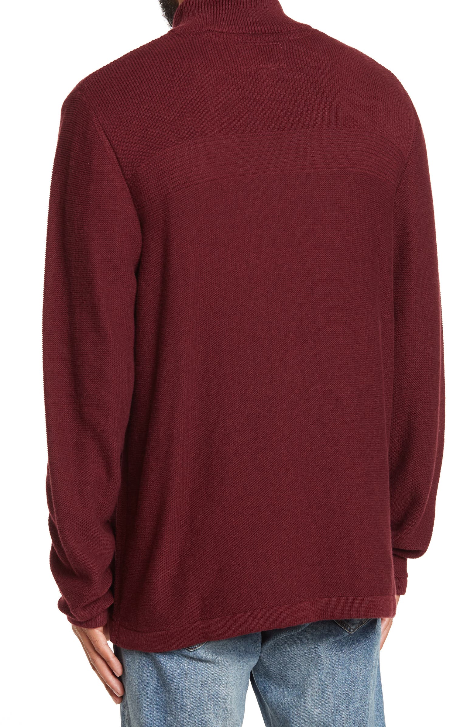 Nordstrom Rack, Flag & Anthem Maroon Heather 1/4 Zip Pullover Sweater, Red, Medium-45-TagM