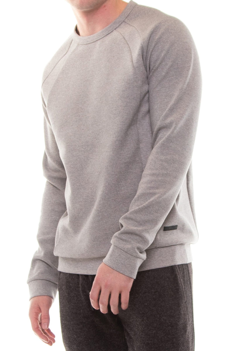 Civil Society Light Grey Contrast Texture Pullover Sweatshirt