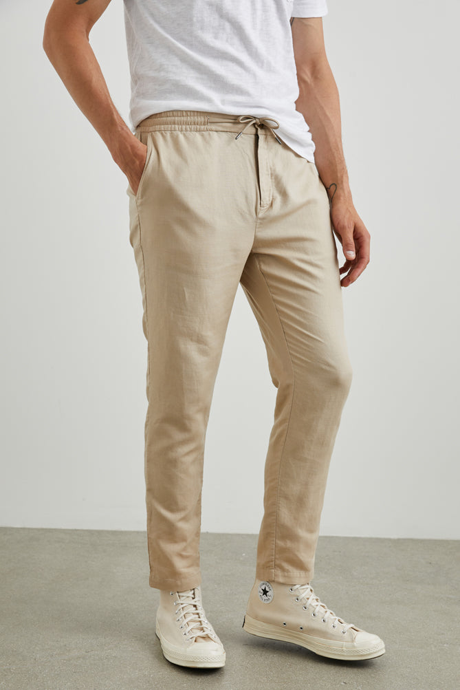 Wholesale,Rails, Rails Tan Callum Drawstring Linen Blend Pant, Tan, 38W-31L-TagXL