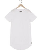 Reese De Luca White Elongated High Low Jersey T-Shirt