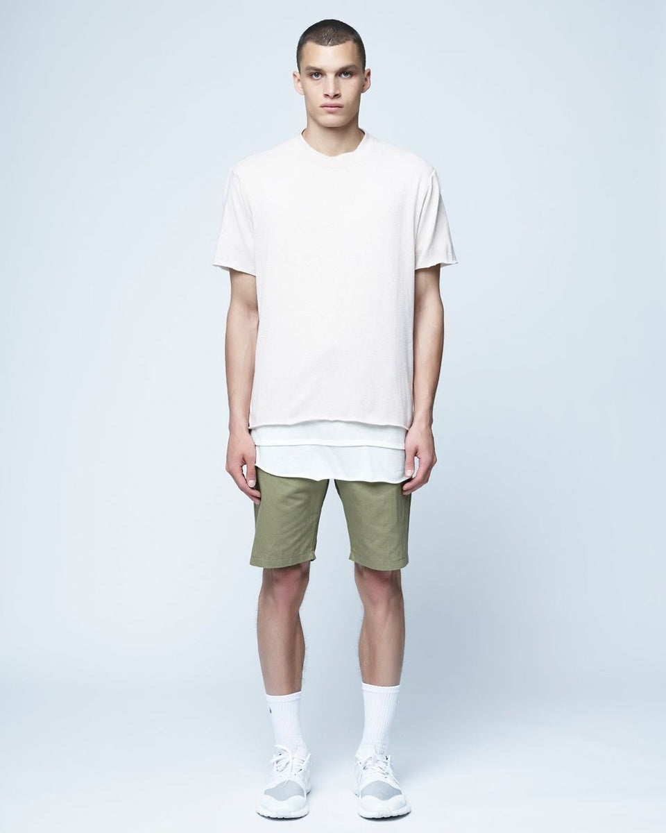Bobbi + Bricka,Twently Montreal, Twenty Montreal Beige Knit Short Sleeve Tee, Cream, Large-45-TagL