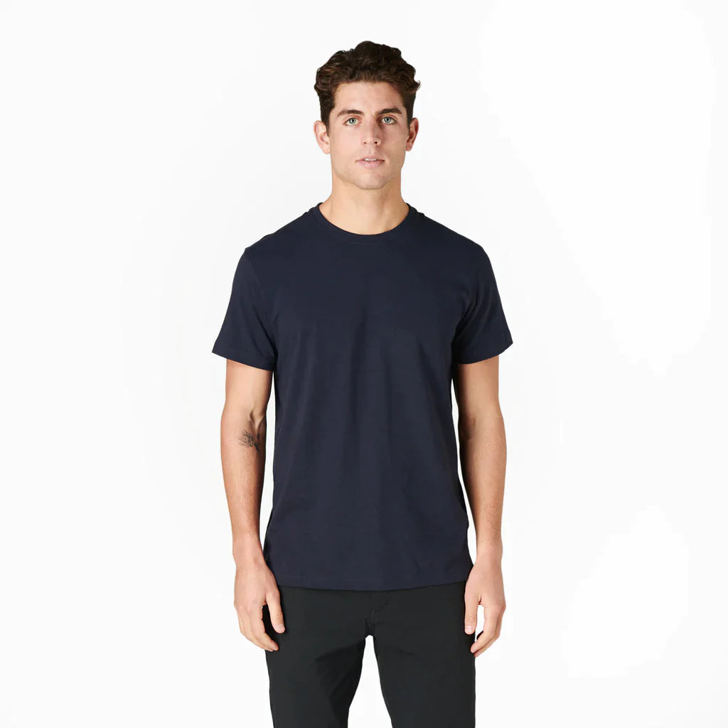 Brand Partner,Western Rise, Western Rise Navy Ultra Soft Cotton Tshirt, Blue, Large-45-TagLMedium-40-TagMLarge-44-TagLMedium-40-TagS