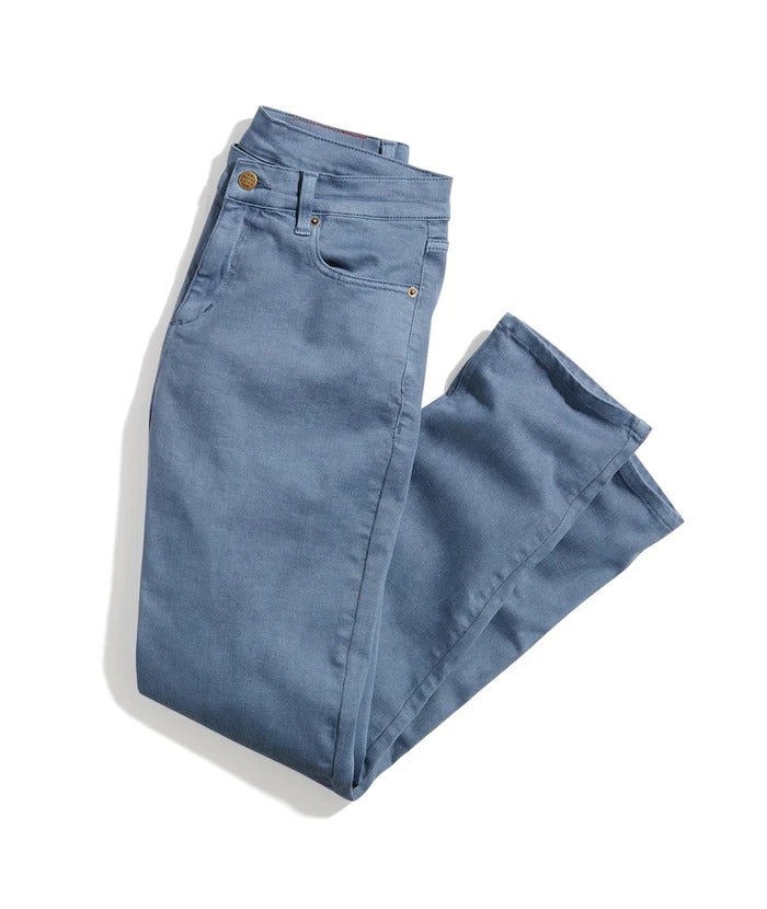 Marine Layer Blue Garment Dye 5 Pocket Twill Pant