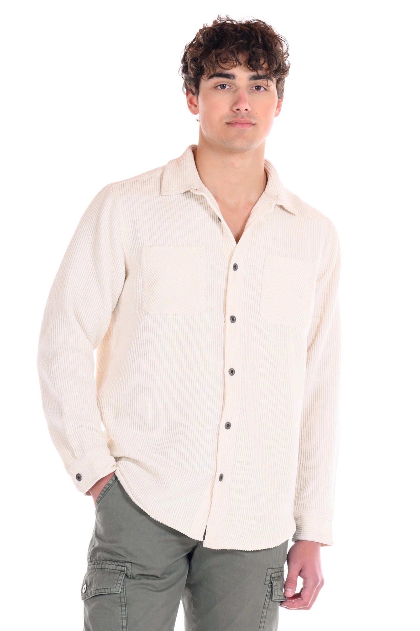 Wholesale,Original Paperbacks, Original Paperbacks Ivory Corduroy Long Sleeve Shirt, Cream, Extra Large-48-TagXL