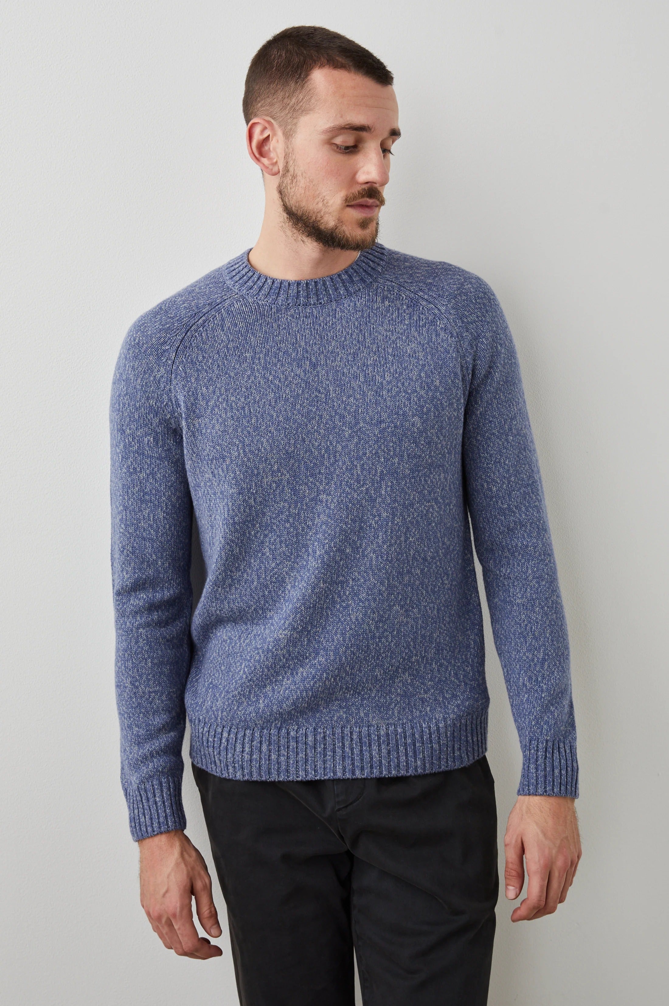 Wholesale,Rails, Rails Blue Crewneck Cotton Blend Sweater, Blue, Large-48-TagL