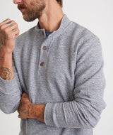 Marine Layer Grey Textured 1/4 Button Pullover