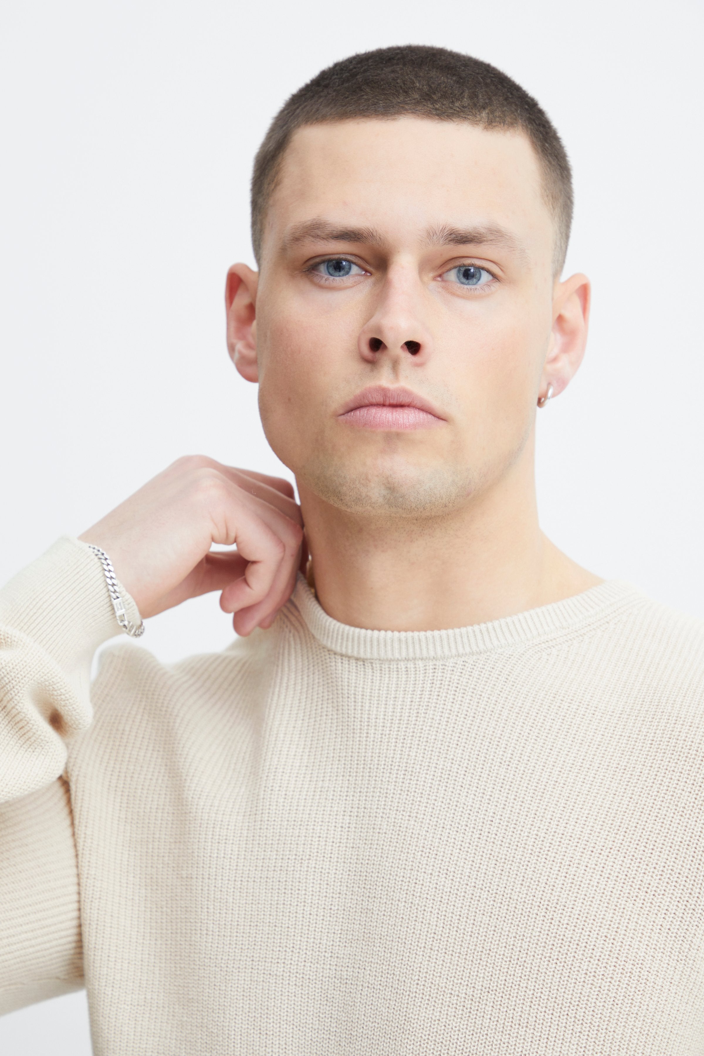 Other,Blend, Blend Cream Codford Knit Crewneck Sweater, Cream, Small-40-TagMLarge-44-TagXLMedium-42-TagLExtra Large-46-TagXXL