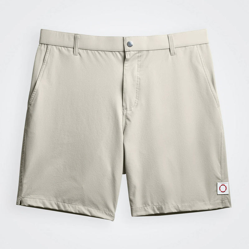 Public Beach Beige Men's 7" Hybrid Short with Back Elastic Waistband