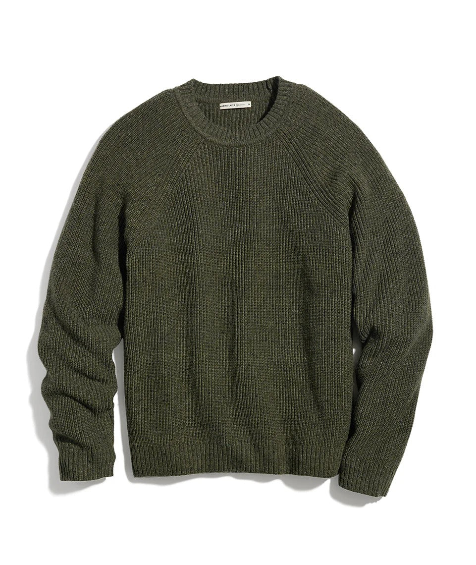 Wholesale,Marine Layer, Marine Layer Heather Green Coleman Crewneck Sweater, Green, Large-42-TagL