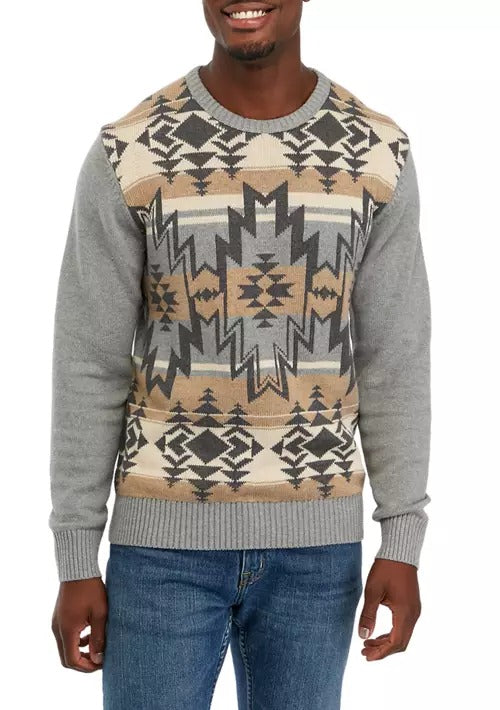 Other,Weatherproof, Weatherproof Vintage Grey Southwest Sweater, Grey, Large-45-TagL