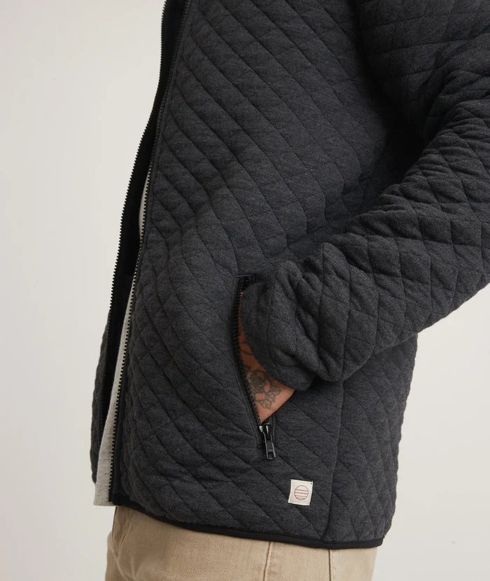 Wholesale,Marine Layer, Marine Layer Charcoal Full Zip Quilted Corbet Jacket, Grey, Medium-42-TagM