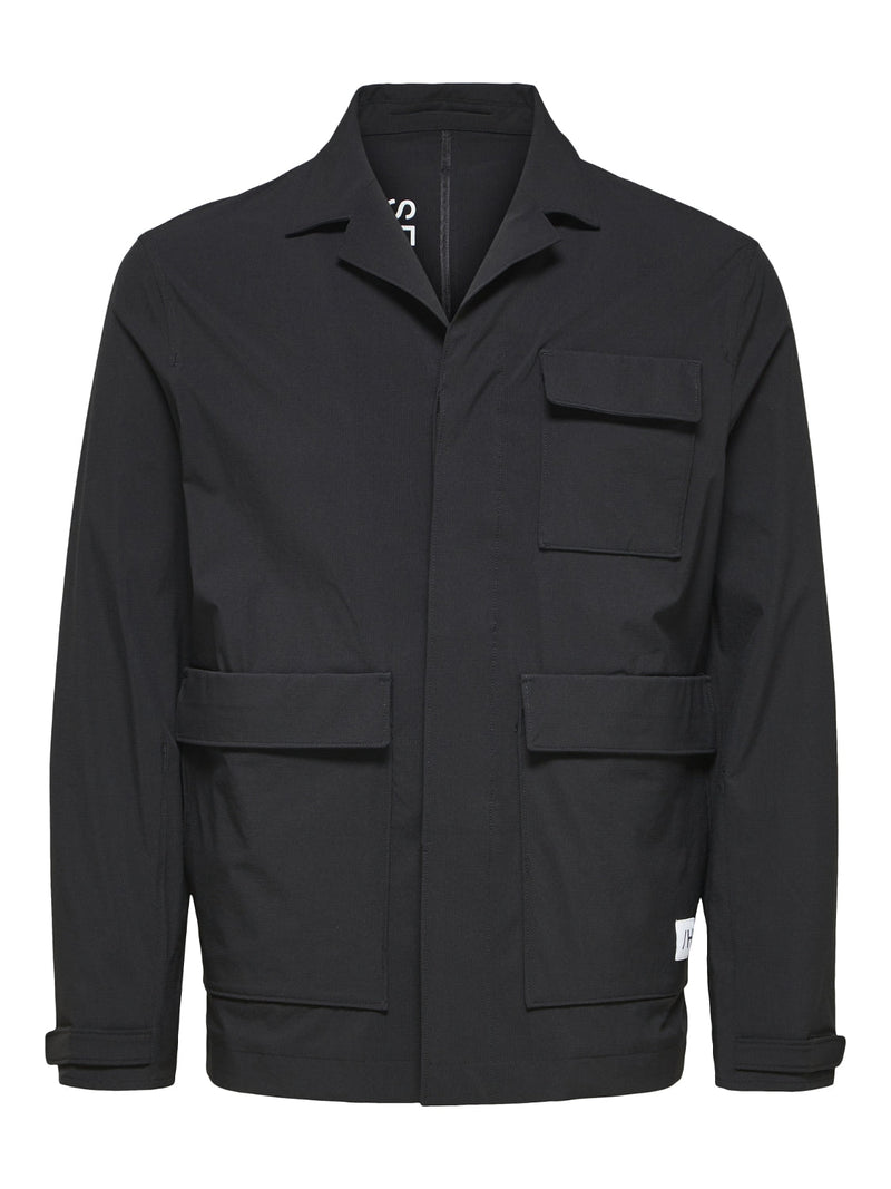 Selected Homme Black Tech Shirt Jacket