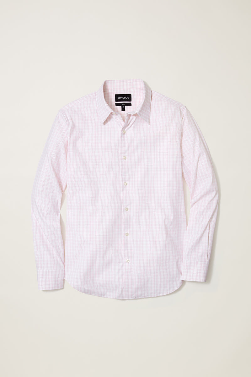 Bonobos Rose Crystal Plaid Slim Button Down Tech Shirt