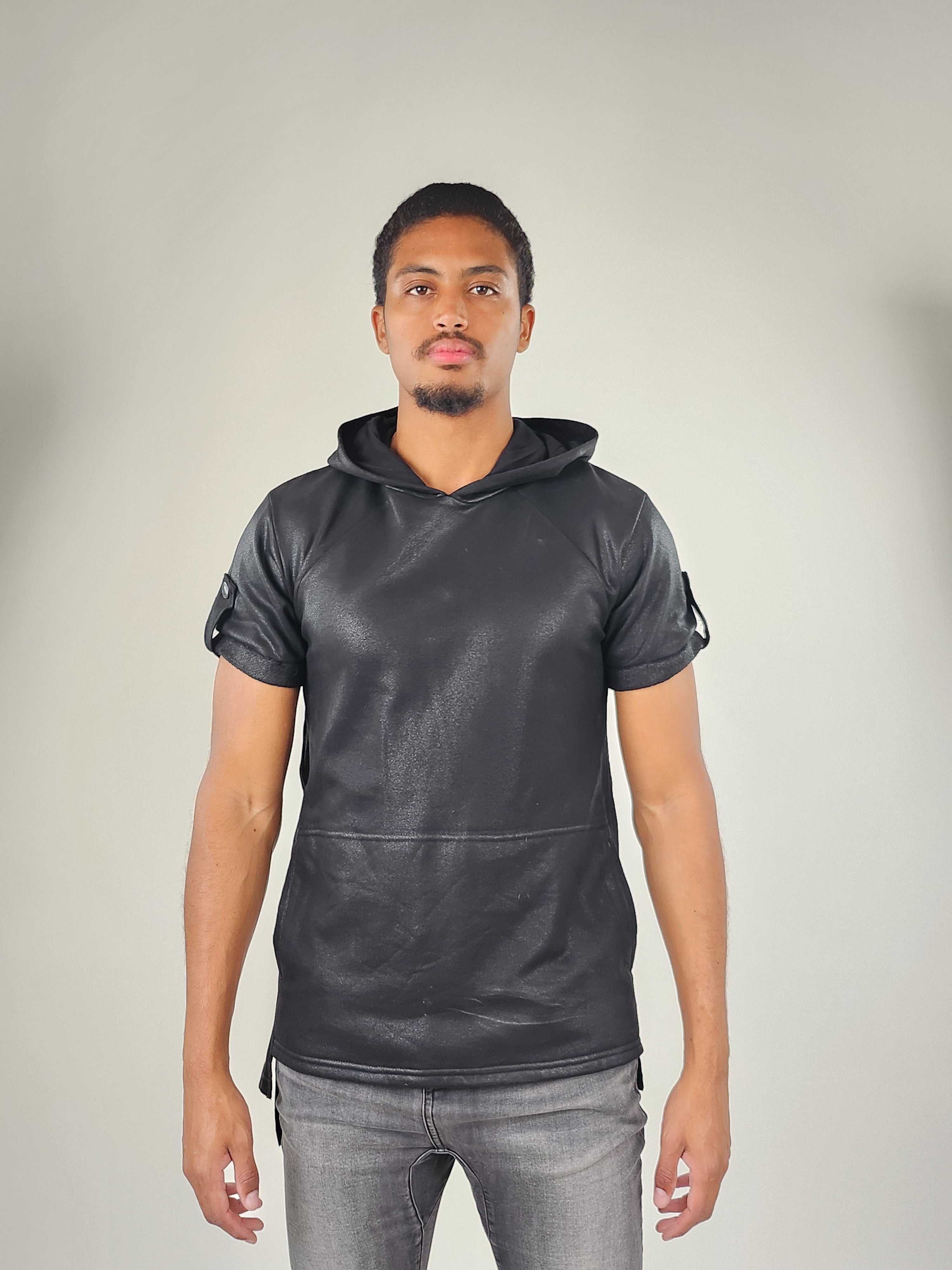 Wholesale,Reesedeluca, Reese De Luca Black Short Sleeve Hoodie, Black, Small-40-TagM