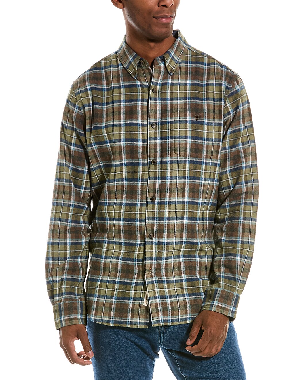 Other,Weatherproof, Weatherproof Vintage Olive/Brown Flannel Shirt, Green, Small-41-TagS