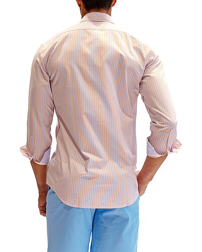 Other,TailorByrd, TailorByrd Orange/Blue Vertical Stripe Heritage Shirt, Orange, Extra Extra Large-54-TagXXL