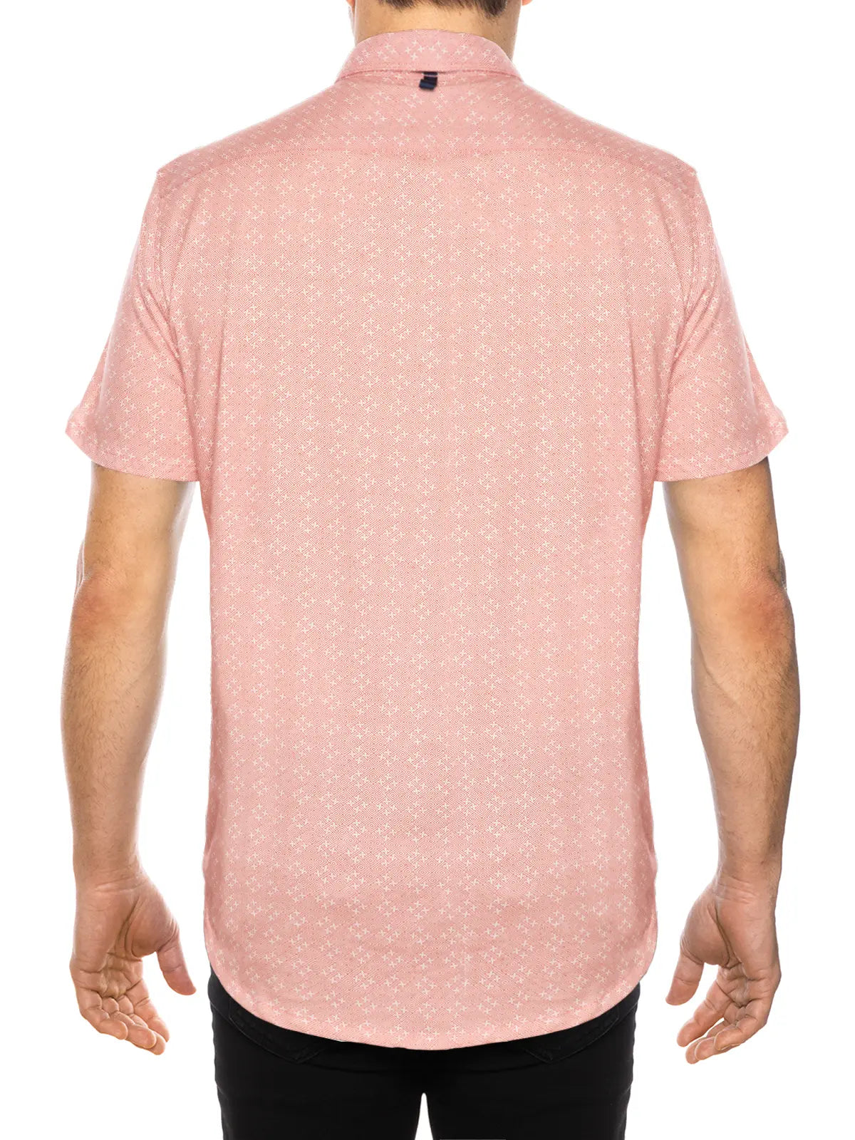 W.R.K., W.R.K Reworked Red Geo Print Short Sleeve Shirt, Red, Extra Large-46-TagXLLarge-44-TagLMedium-42-TagMSmall-40-TagSExtra Extra Large-48-TagXXL