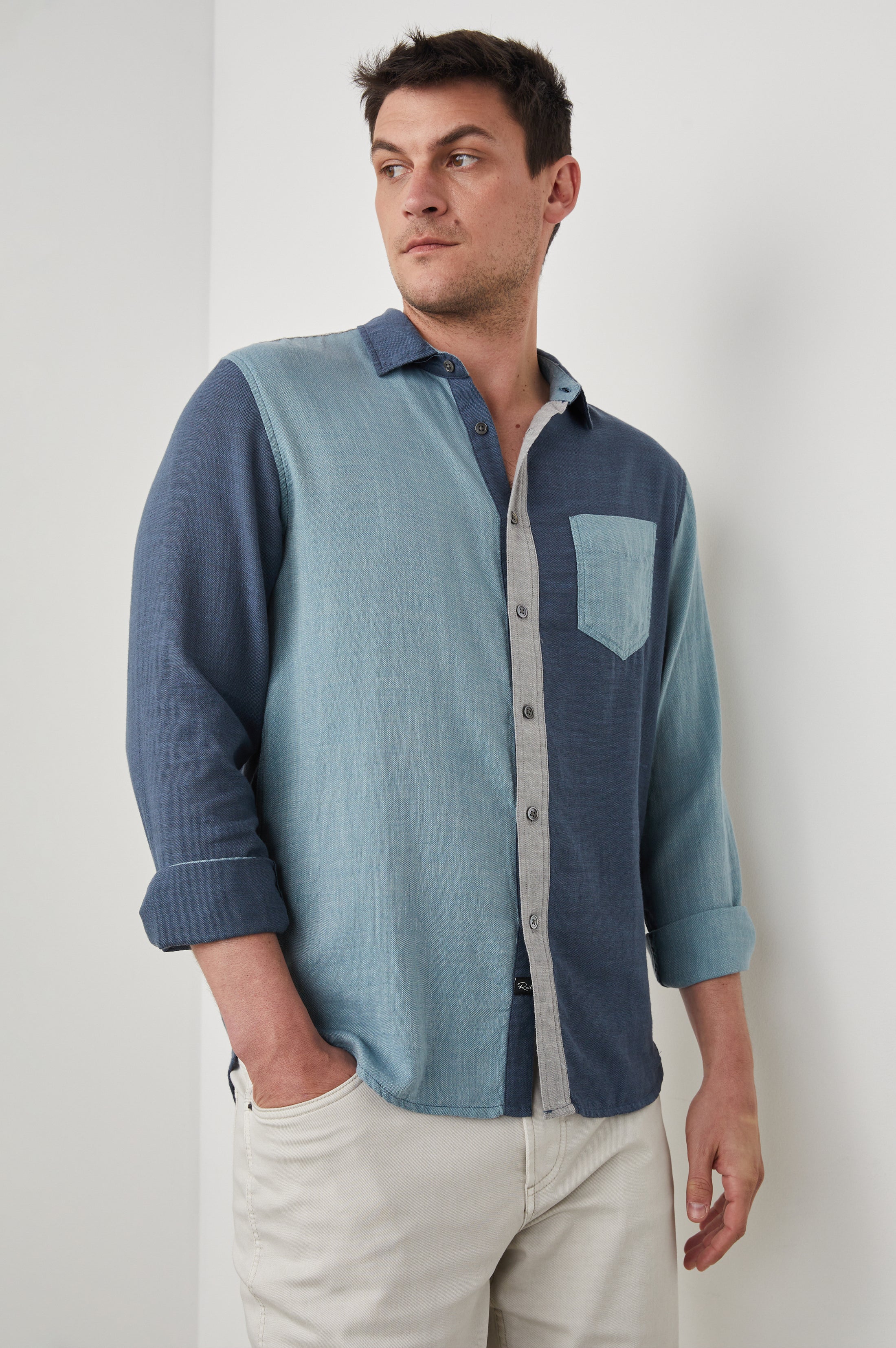 Wholesale,Rails, Rails Aqua/Teal Multi Long Sleeve Button Up Shirt, Blue, Large-46-TagLMedium-43-TagM