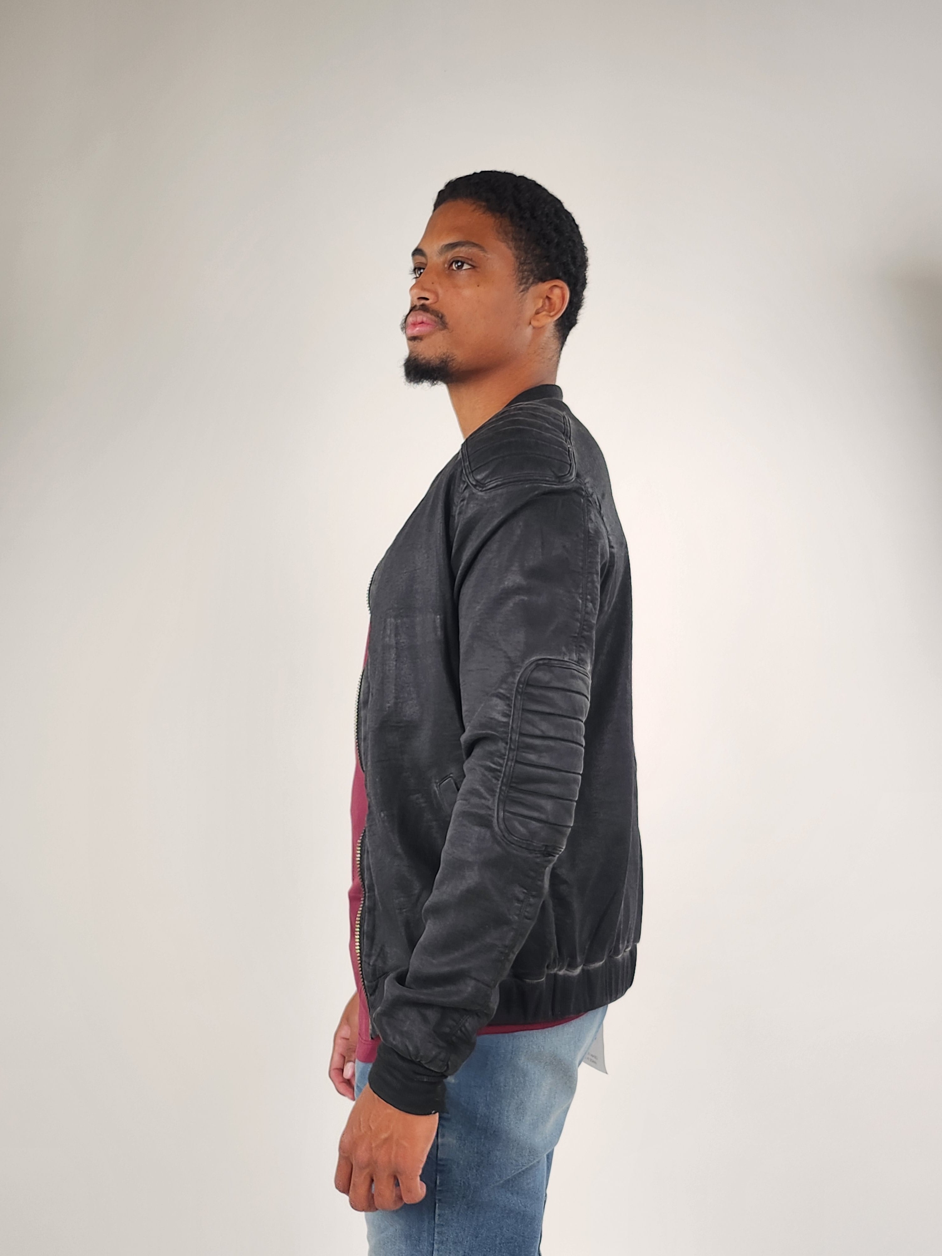 Wholesale,Reesedeluca, Reese De Luca Black Long Sleeve Jacket with Padded Shoulder and Elbow, Black, Medium-42-TagM