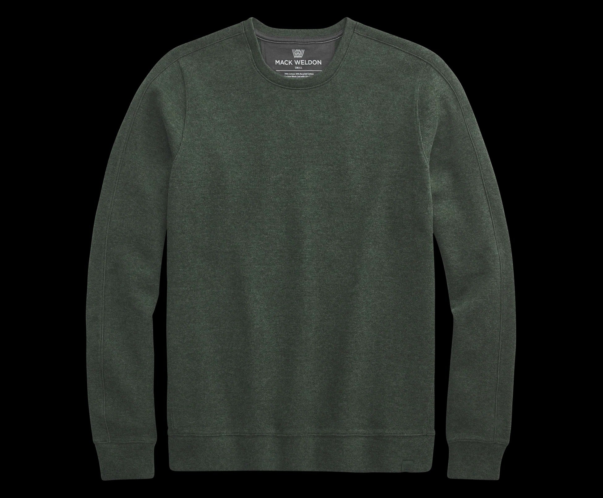 Wholesale,Mack Weldon, Mack Weldon Green Heather Long Sleeve Crewneck Sweater, Green, Small-42-TagSMedium-44-TagMLarge-46-TagLExtra Extra Large-50-TagXXLExtra Large-48-TagXL