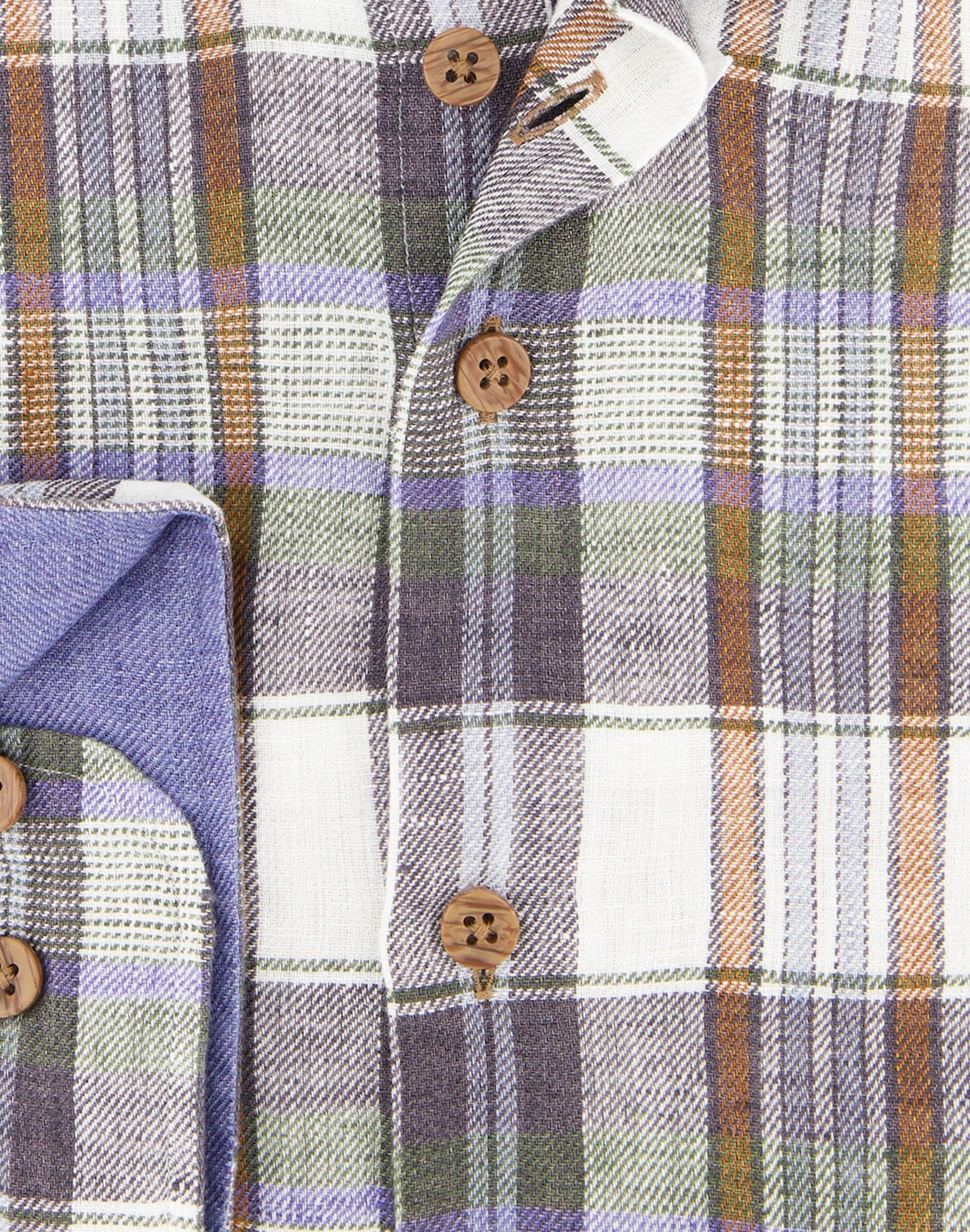 Brand Partner,R2 Amsterdam, R2 Amsterdam Multicolor Checkered Linen Shirt, Blue, Large-46-Tag42