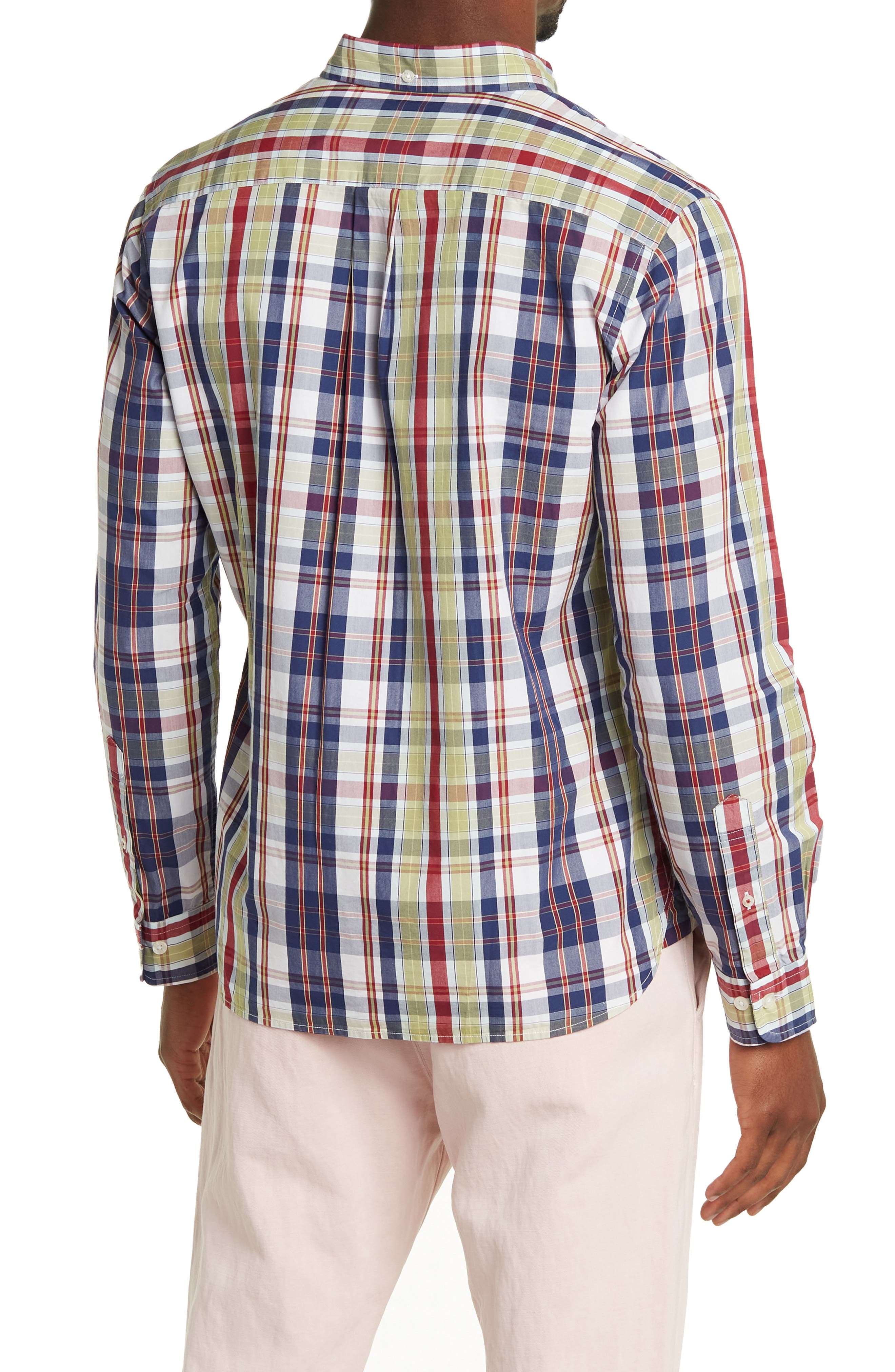 GILT,Brooks Brothers, Brooks Brothers Blue and Green Plaid Broadcloth Button Up Shirt, Green, Small-41-TagM