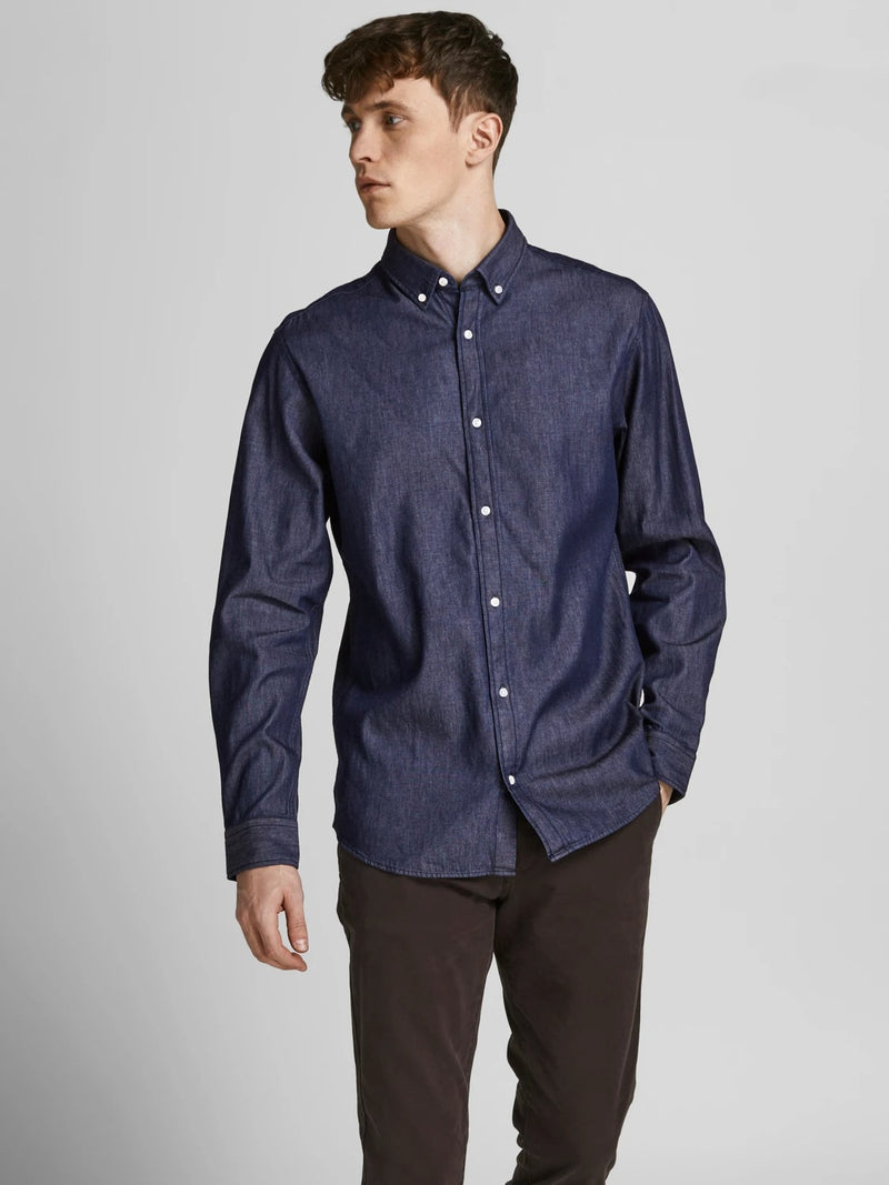 Jack & Jones Dark Blue Slim Denim Shirt