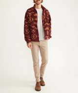 Marine Layer Burgundy Geo Print Sherpa Full Zip