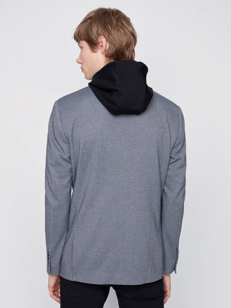 Wholesale,Projek Raw, Projek Raw Grey with Black Removable Hood Knit Blazer, Grey, Small-40-TagS