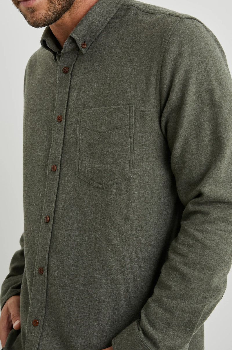 Rails Olive Solid Flannel Shirt